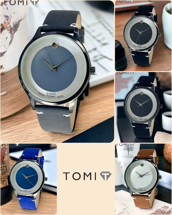 Watch​Quartz Swiss Tomi Made Stylish Watch For Boys And Girls, Leather Strap with Box - Rion Stores